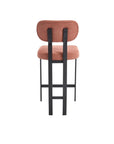 Set of Two 26" White And Black Fabric And Steel Low Back Counter Height Bar Chairs