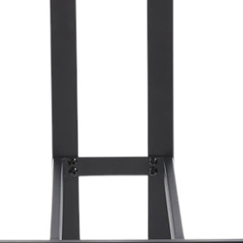 Set of Two 26" White And Black Fabric And Steel Low Back Counter Height Bar Chairs