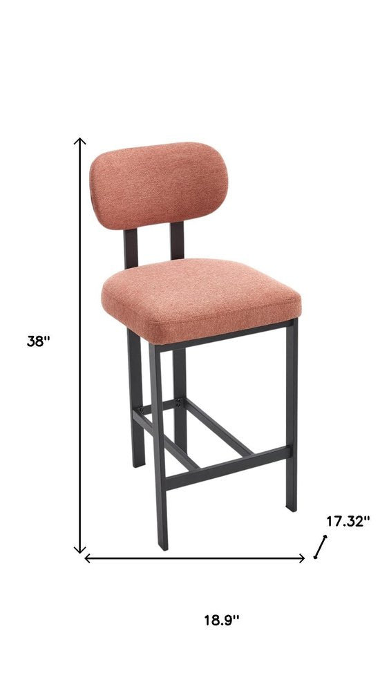 Set of Two 26" White And Black Fabric And Steel Low Back Counter Height Bar Chairs