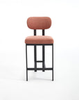 Set of Two 26" White And Black Fabric And Steel Low Back Counter Height Bar Chairs
