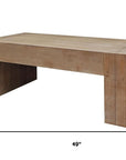 49" Natural Wood Chunky Rectangular Coffee Table