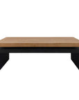48" Natural and Black Wood Floating Frame Coffee Table