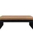 48" Natural and Black Wood Floating Frame Coffee Table
