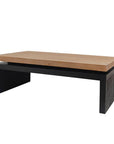 48" Natural and Black Wood Floating Frame Coffee Table