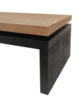 48" Natural and Black Wood Floating Frame Coffee Table