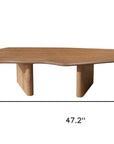 47" Natural Wood Free Form Double Pedestal Coffee Table