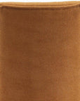 Set of Two Yellow And Brown Linen And Solid Wood Dining Side Chairs