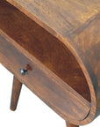 24" Chestnut Solid Wood Oval One Drawer Nightstand