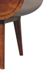 24" Chestnut Solid Wood Oval One Drawer Nightstand