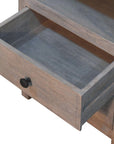 24" Ash Gray Solid Wood Distressed Two Drawer Nightstand