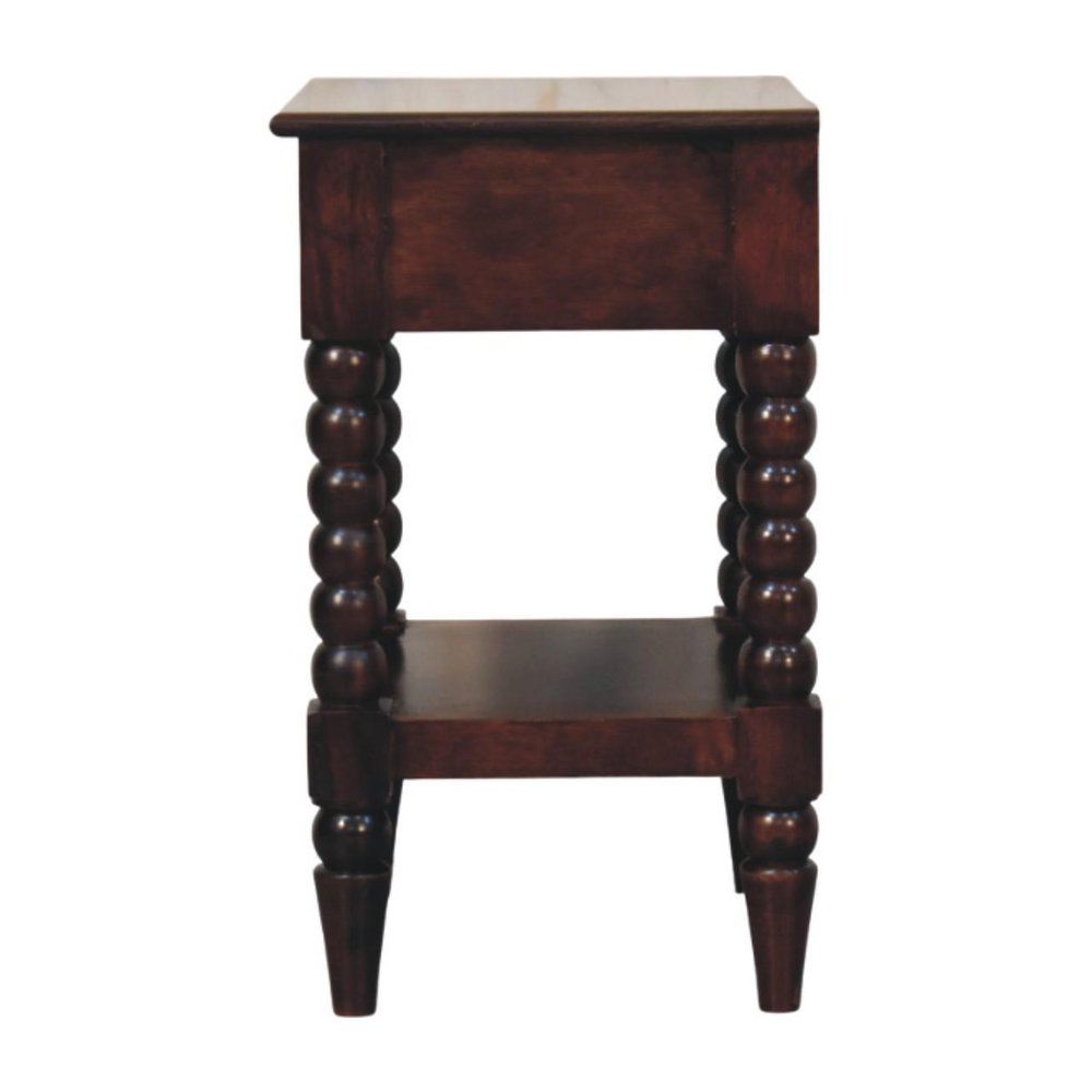 24" Brown Solid Wood One Drawer Nightstand