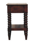 24" Brown Solid Wood One Drawer Nightstand