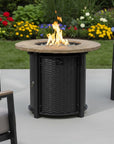 50000 BTU 30" Black And Brown Steel Propane Round Fire Pit