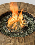 50000 BTU 30" Black And Brown Steel Propane Round Fire Pit