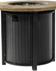 50000 BTU 30" Black And Brown Steel Propane Round Fire Pit