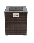 50000 BTU 24" Espresso Wicker Propane Rectangular Fire Pit