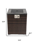 50000 BTU 24" Espresso Wicker Propane Rectangular Fire Pit