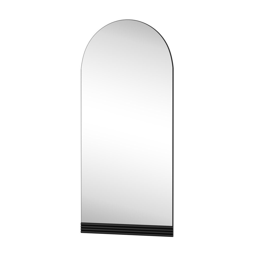 71" Black Wood Arch Wall Mount And Leaning Framed Full Length Mirror