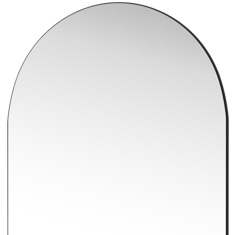 71" Black Wood Arch Wall Mount And Leaning Framed Full Length Mirror