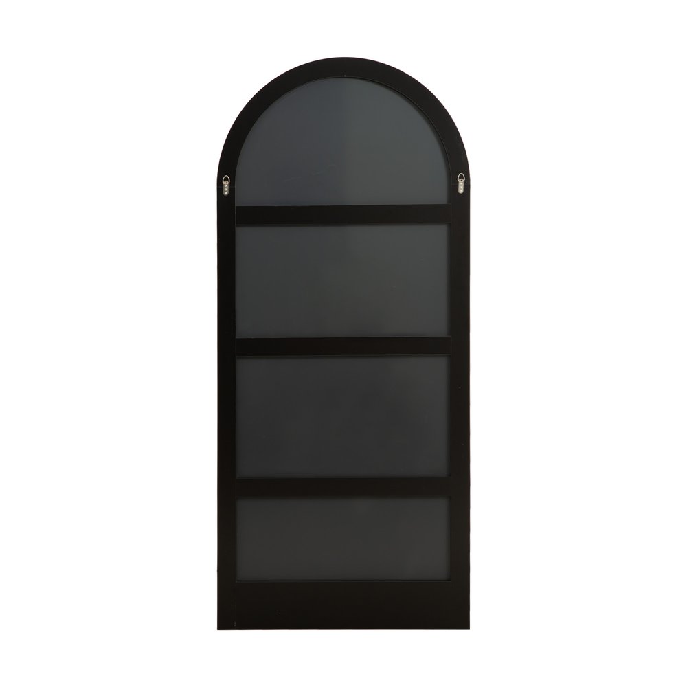 71" Black Wood Arch Wall Mount And Leaning Framed Full Length Mirror