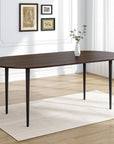 67" Walnut and Black Solid Wood Oval Dining Table