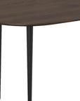 67" Walnut and Black Solid Wood Oval Dining Table