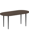 67" Walnut and Black Solid Wood Oval Dining Table