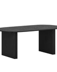 67" Black Solid Wood Double Pedestal Base Oval Dining Table