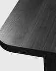 67" Black Solid Wood And Rattan Double Pedestal Base Dining Table