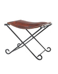 Brown and Black Fabric and Metal Free Form Solid Furniture Set