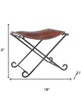 Brown and Black Fabric and Metal Free Form Solid Furniture Set