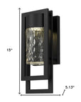 Black Seeded LED Dimmable Outdoor Hanging Light