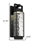 Black Hammered LED Dimmable Outdoor Hanging Light