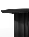 67" Black Wood Double Pedestal Base Oval Dining Table