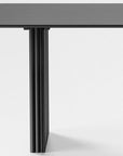 67" Black Solid Wood Double Pedestal Base Dining Table