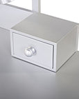 39" Silver Wood Mirrored Two Drawer Vanity Table