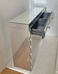 39" Silver Wood Two Drawer Vanity Table