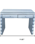 39" Silver Wood Two Drawer Vanity Table