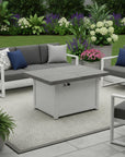 50000 BTU 45" Gray Aluminum Propane Rectangular Fire Pit With Cover