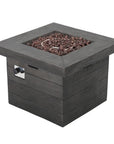 40000 BTU 32" Gray Steel Propane Rectangular Fire Pit With Cover