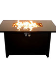 40000 BTU 42" Black Steel Propane Rectangular Fire Pit With Cover