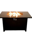 40000 BTU 43" Black Steel Propane Rectangular Fire Pit With Cover