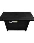 40000 BTU 42" Black Steel Propane Rectangular Fire Pit With Cover