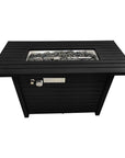 40000 BTU 42" Black Steel Propane Rectangular Fire Pit With Cover