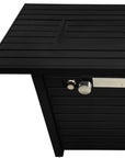 40000 BTU 42" Black Steel Propane Rectangular Fire Pit With Cover