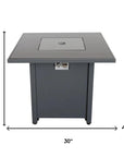 50000 BTU 30" Black Steel Propane Square Fire Pit With Cover