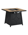 40000 BTU 28" Brown Iron Propane Square Fire Pit With Cover