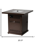50000 BTU 27" Brown Steel Propane Square Fire Pit Table With Cover