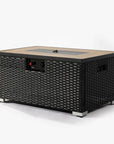 40000 BTU 32" Brown Wicker Propane Rectangular Fire Pit With Cover