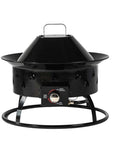 50000 BTU 19" Black Steel Propane Portable Tabletop Round Fire Pit